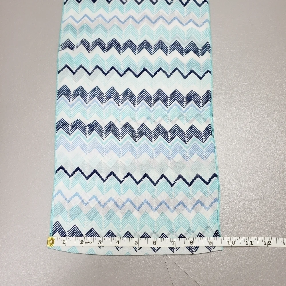 Unbranded blue, white sheer infinity scarf one size